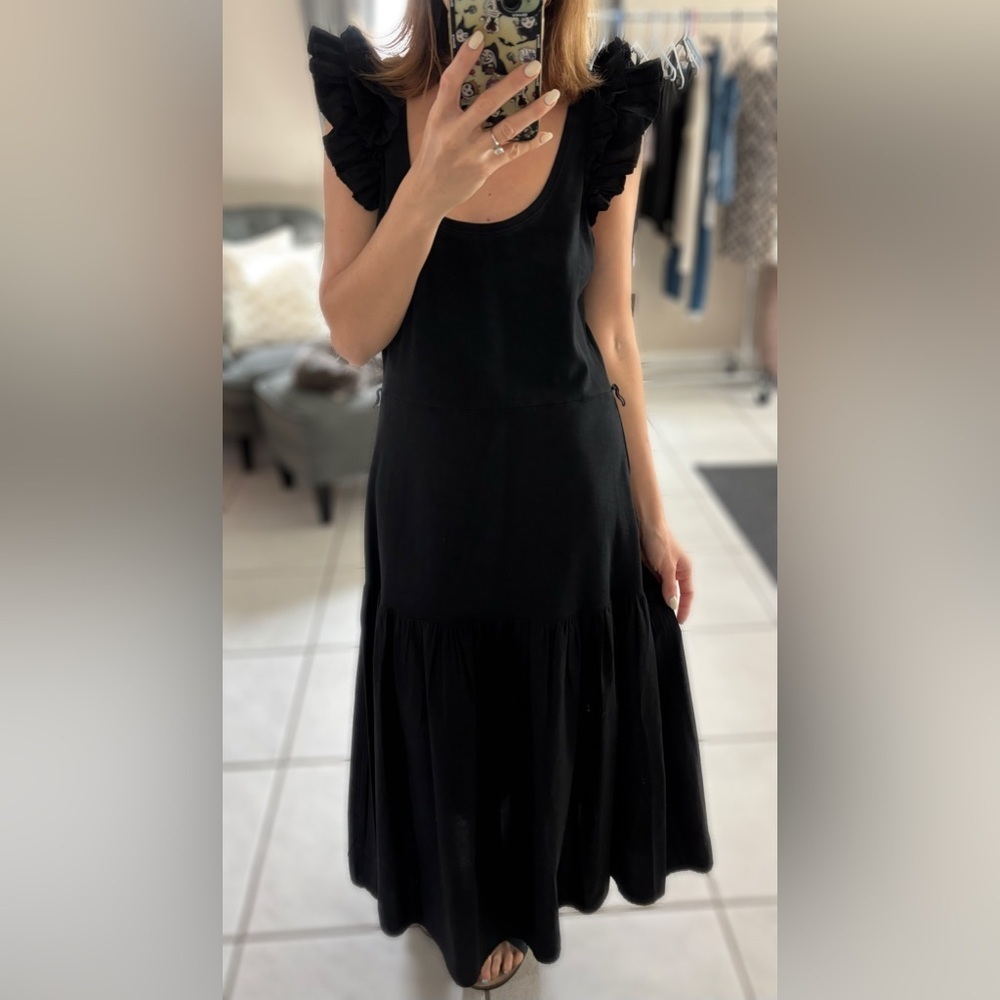 Nation Los Angeles Everleigh Frilly Dress in Jet Black size M - Picture 12 of 16